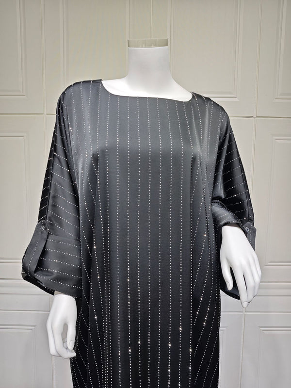 Black sparkle batwing abaya