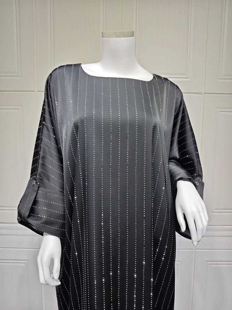 Black sparkle batwing abaya