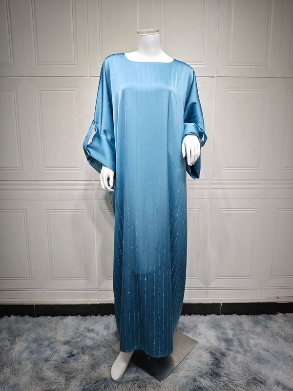 Sky blue sparkle batwing abaya