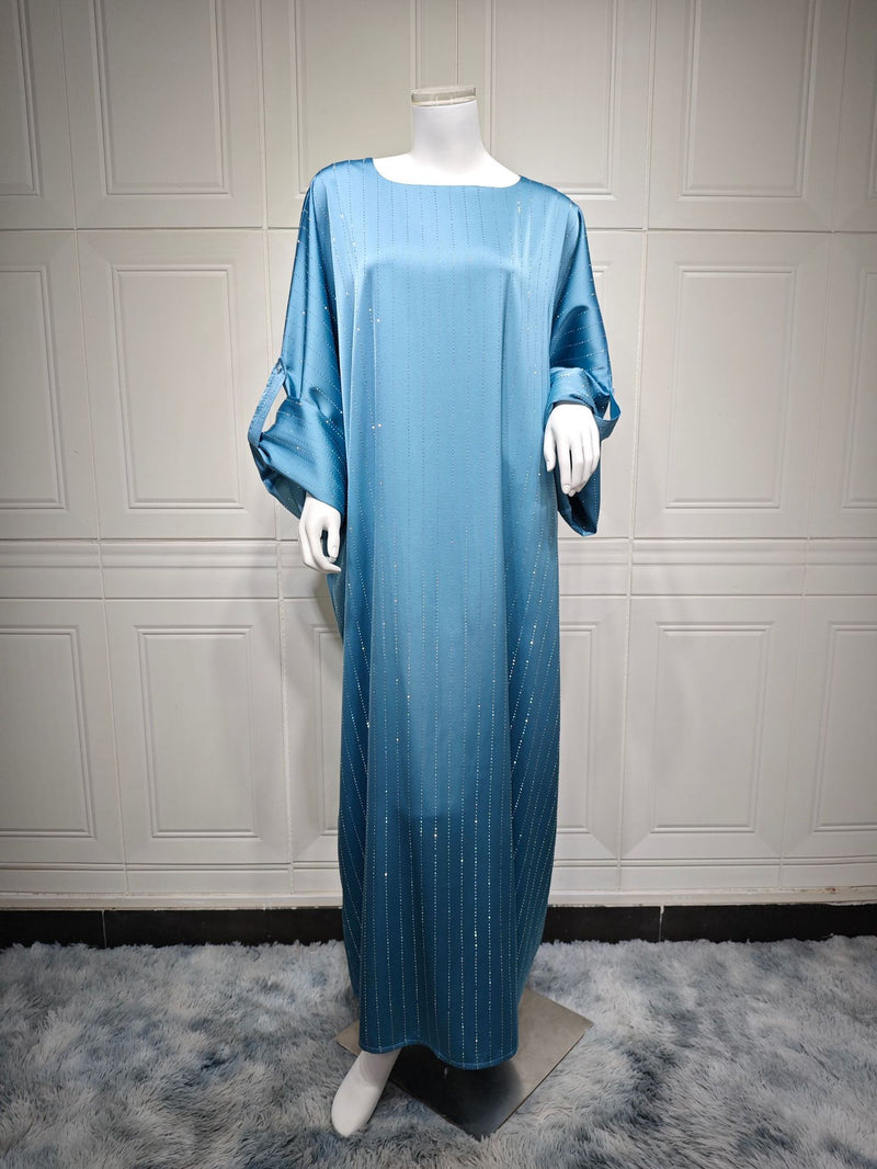 Sky blue sparkle batwing abaya