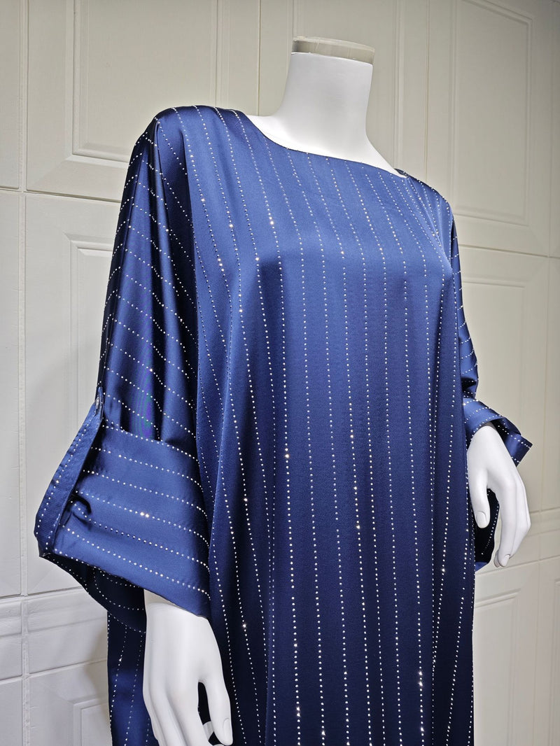 Navy sparkle batwing abaya