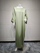 Pastel green sparkle batwing abaya
