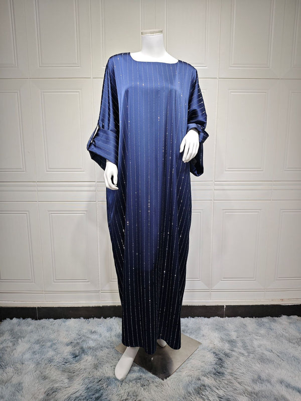 Navy sparkle batwing abaya