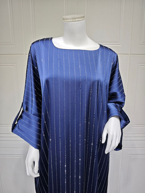 Navy sparkle batwing abaya